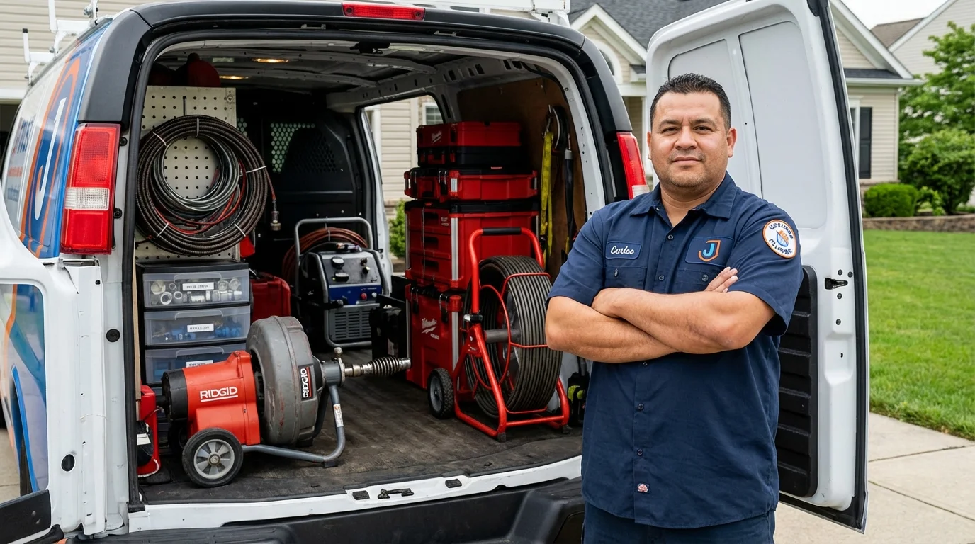 Professional drain cleaning equipment and Johns Plumbing LLC plumber in Hobe Sound
