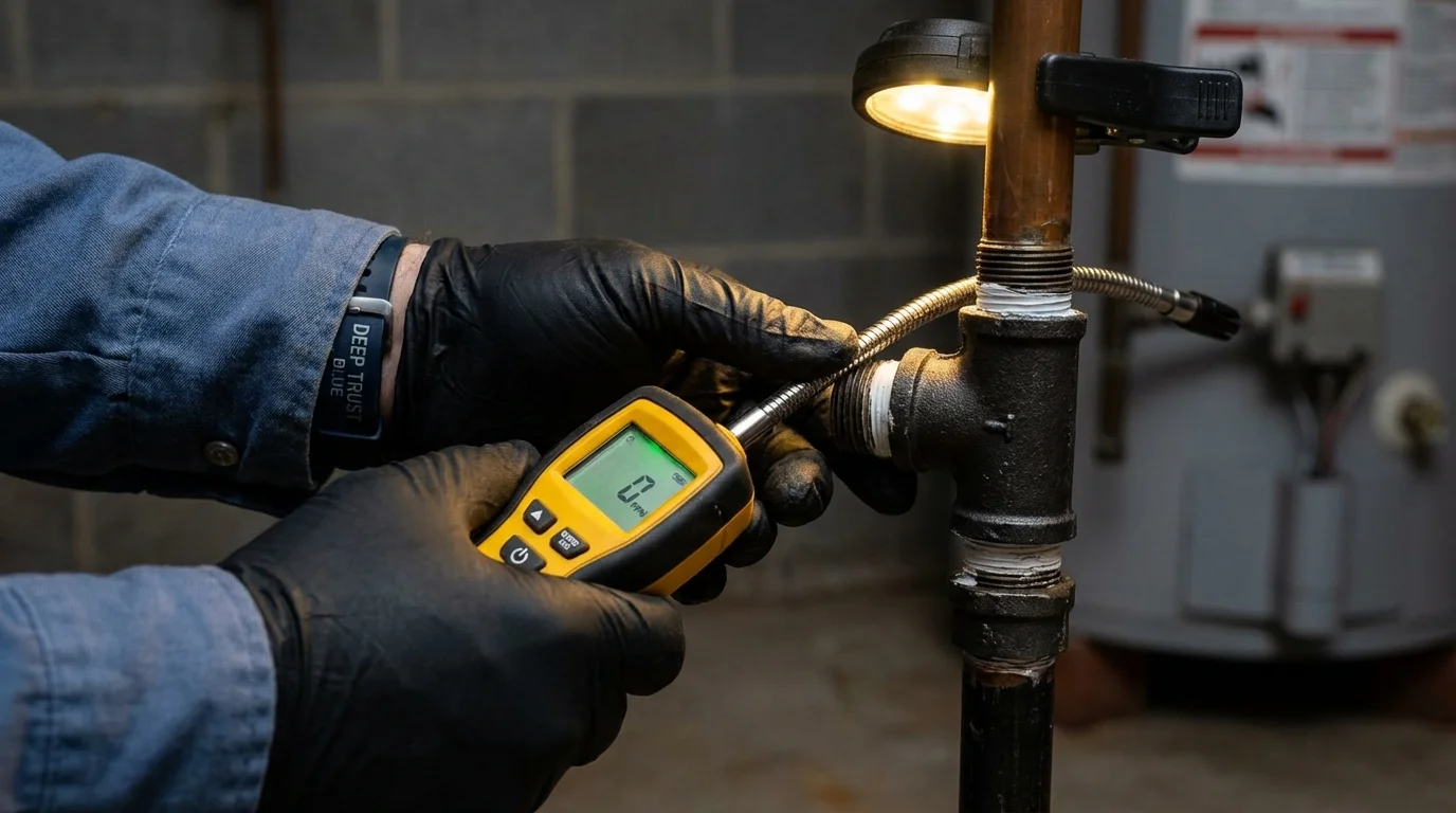 Gas leak detection with electronic sniffer by Johns Plumbing LLC in Hobe Sound