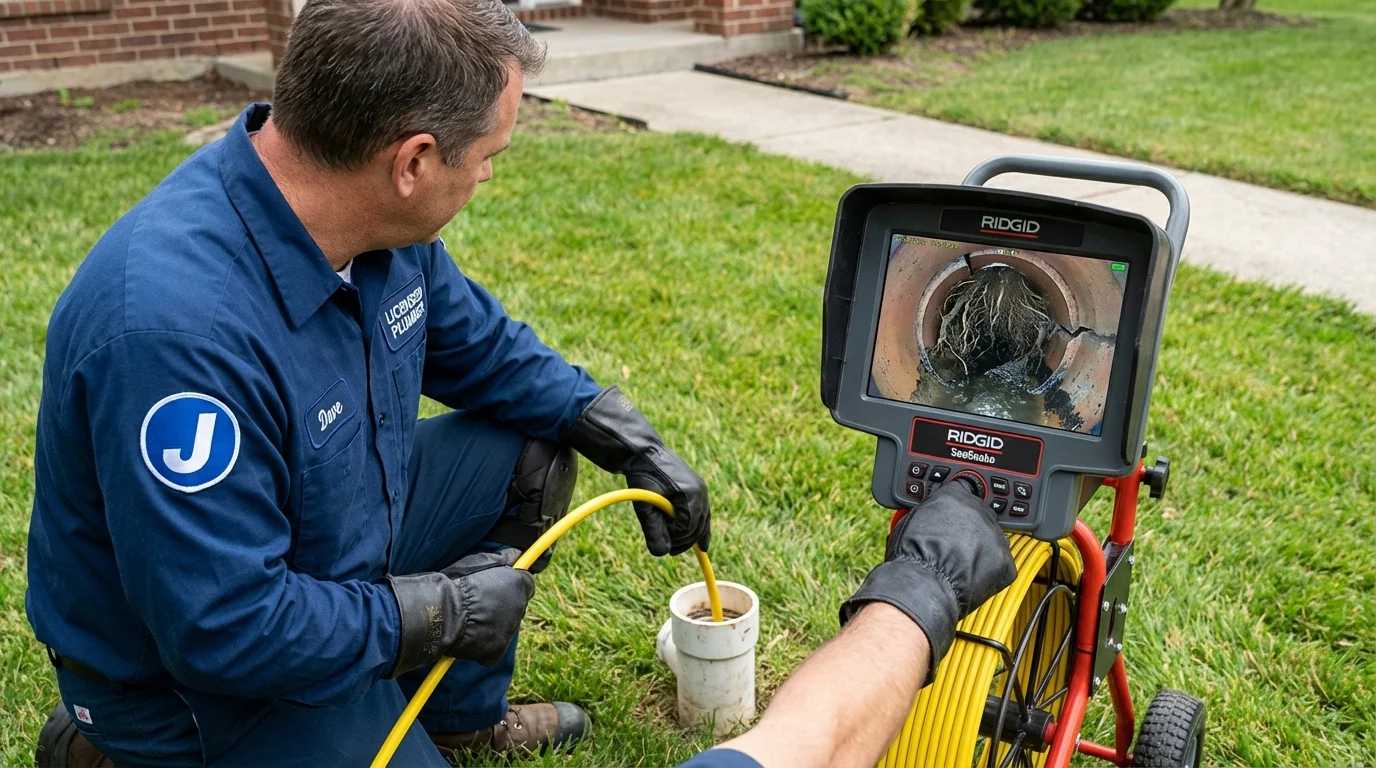Sewer camera inspection being performed by Johns Plumbing LLC in Hobe Sound